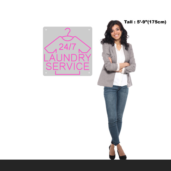 LED Neon Sign - 24 hour 7 days Laundry Service
