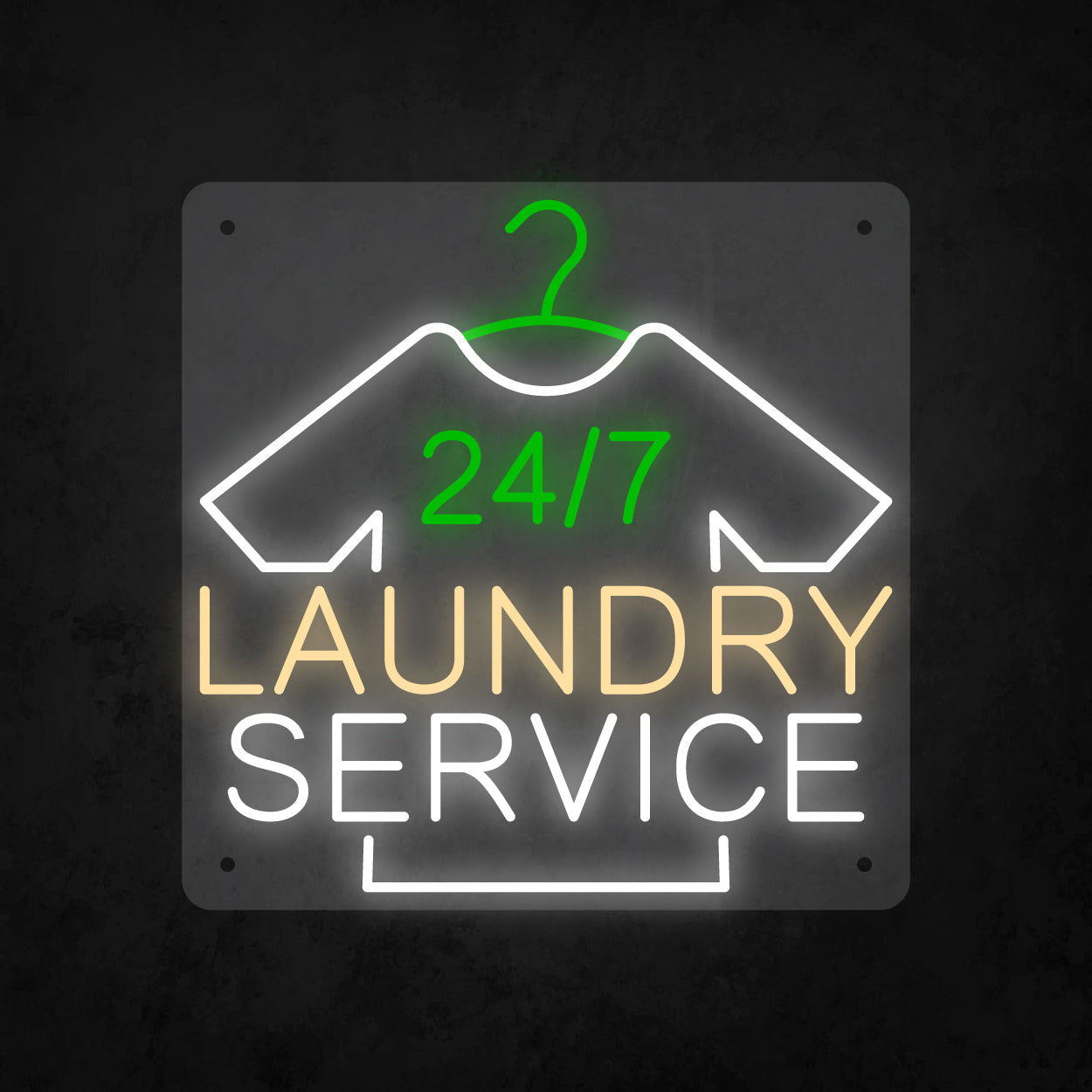 LED Neon Sign - 24 hour 7 days Laundry Service