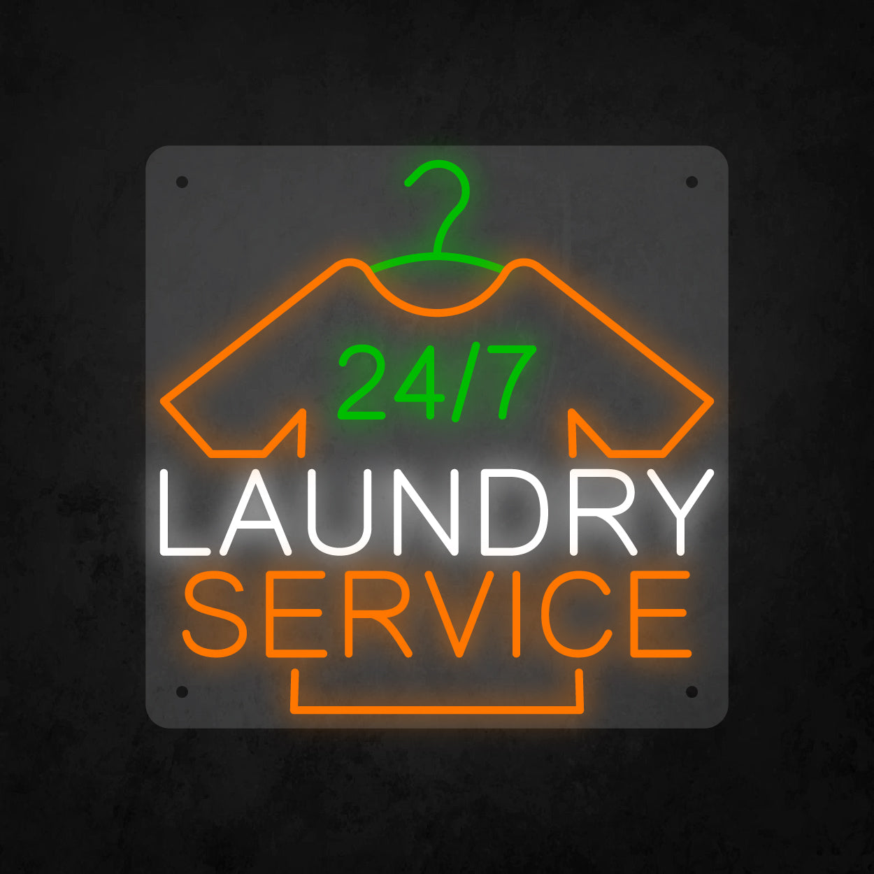 LED Neon Sign - 24 hour 7 days Laundry Service