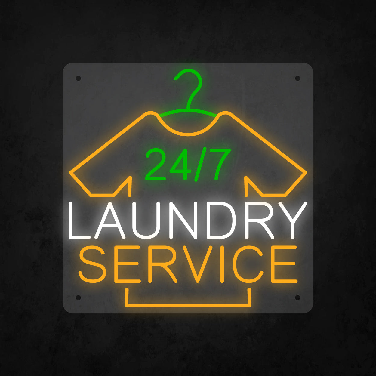 LED Neon Sign - 24 hour 7 days Laundry Service