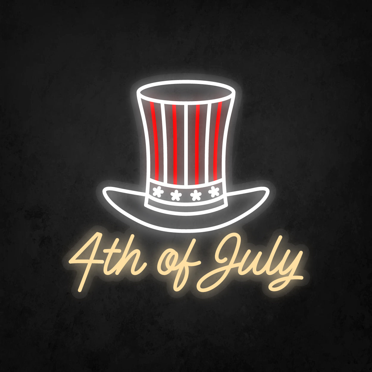 LED Neon Sign - 4th of July and Hat