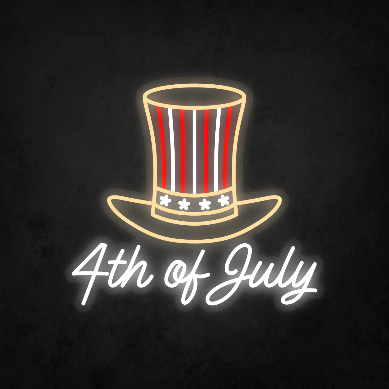 LED Neon Sign - 4th of July and Hat