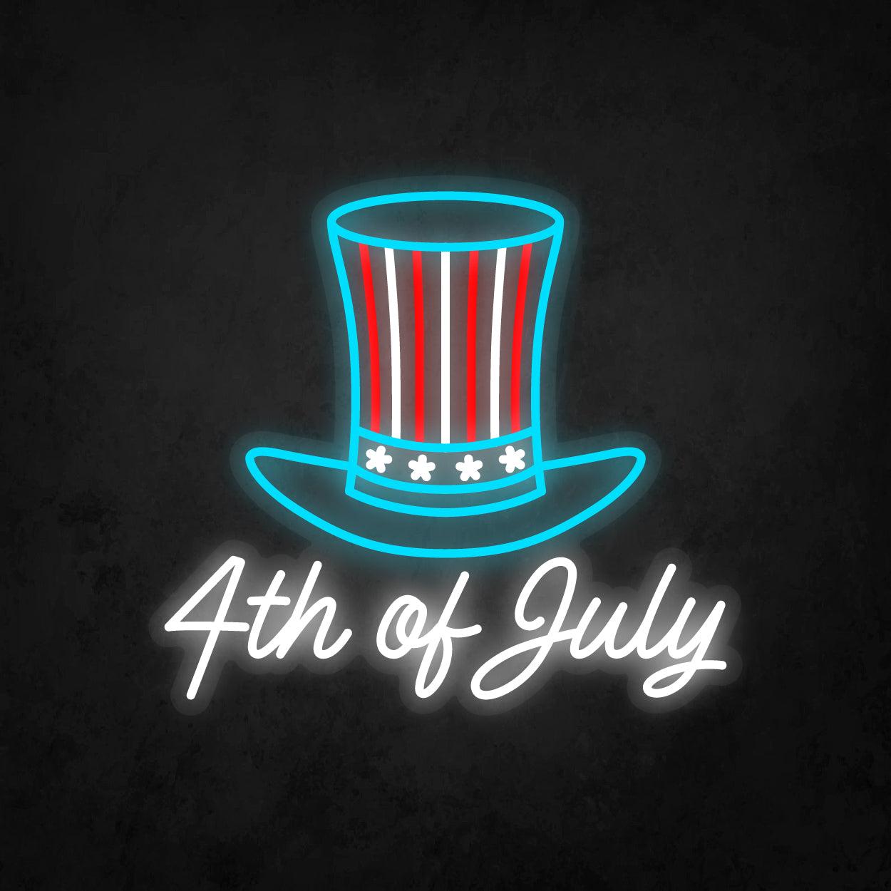 LED Neon Sign - 4th of July and Hat