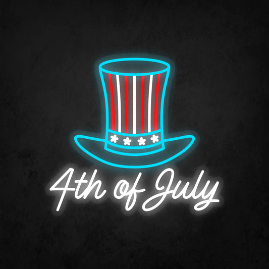 LED Neon Sign - 4th of July and Hat