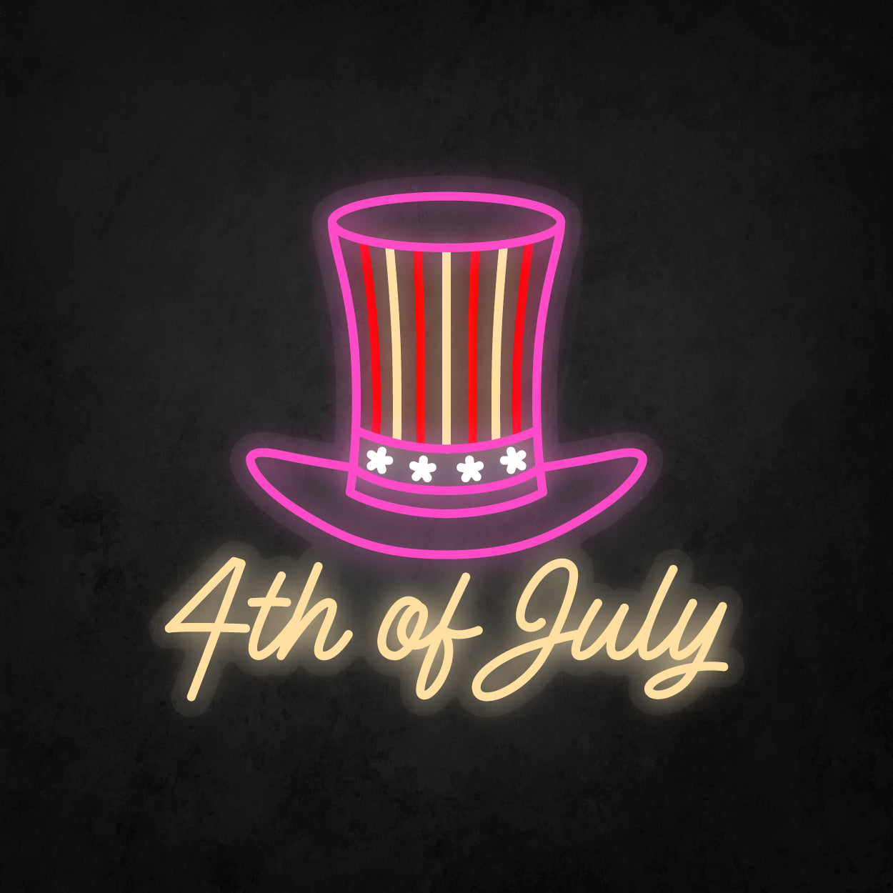 LED Neon Sign - 4th of July and Hat