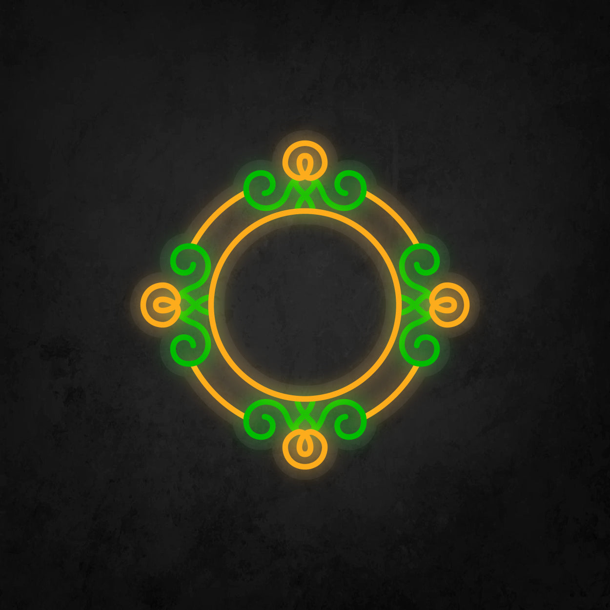 LED Neon Sign - Antique Round Frame 10x10