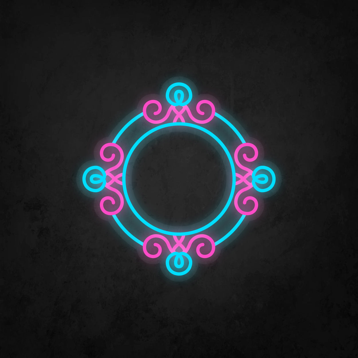 LED Neon Sign - Antique Round Frame 10x10