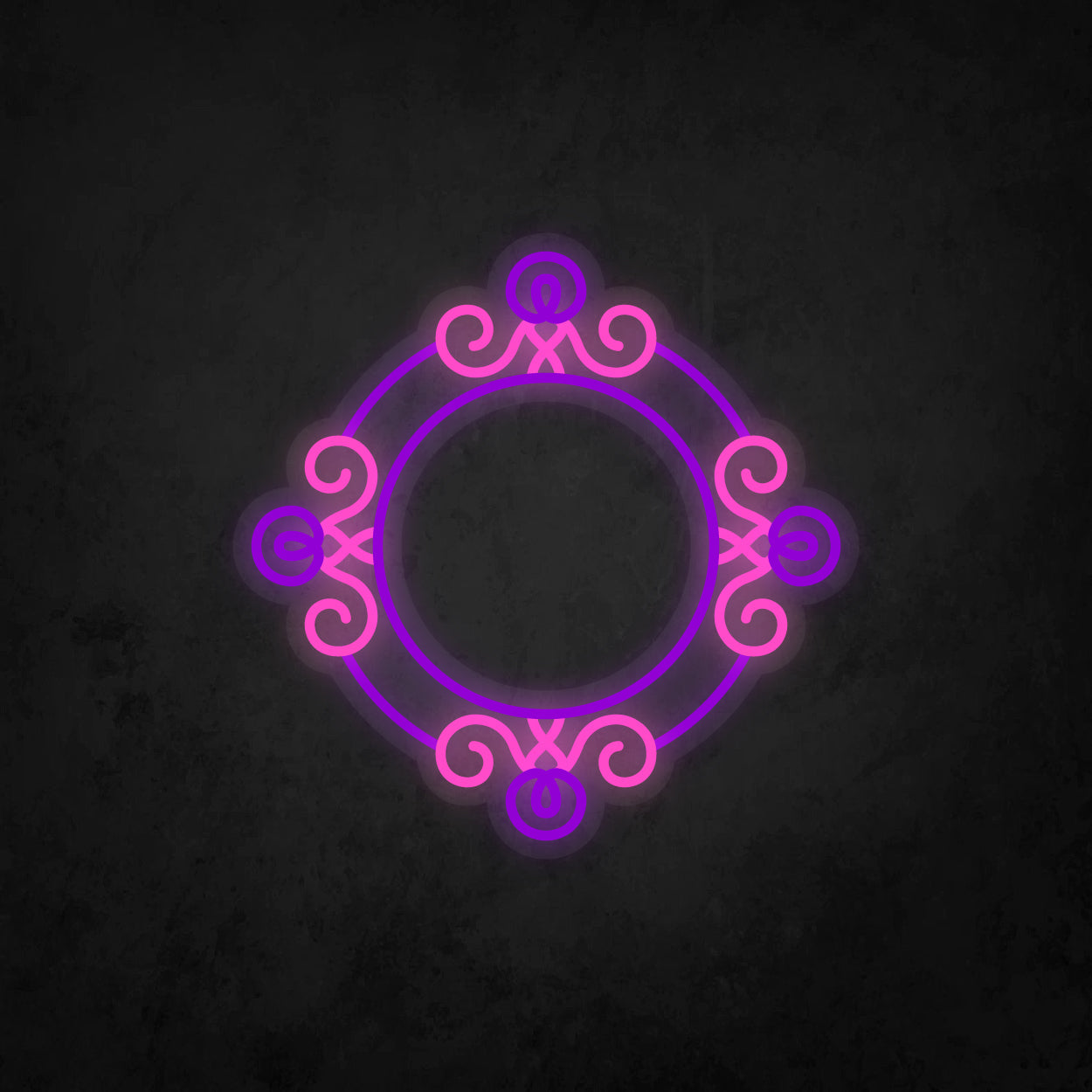 LED Neon Sign - Antique Round Frame 10x10
