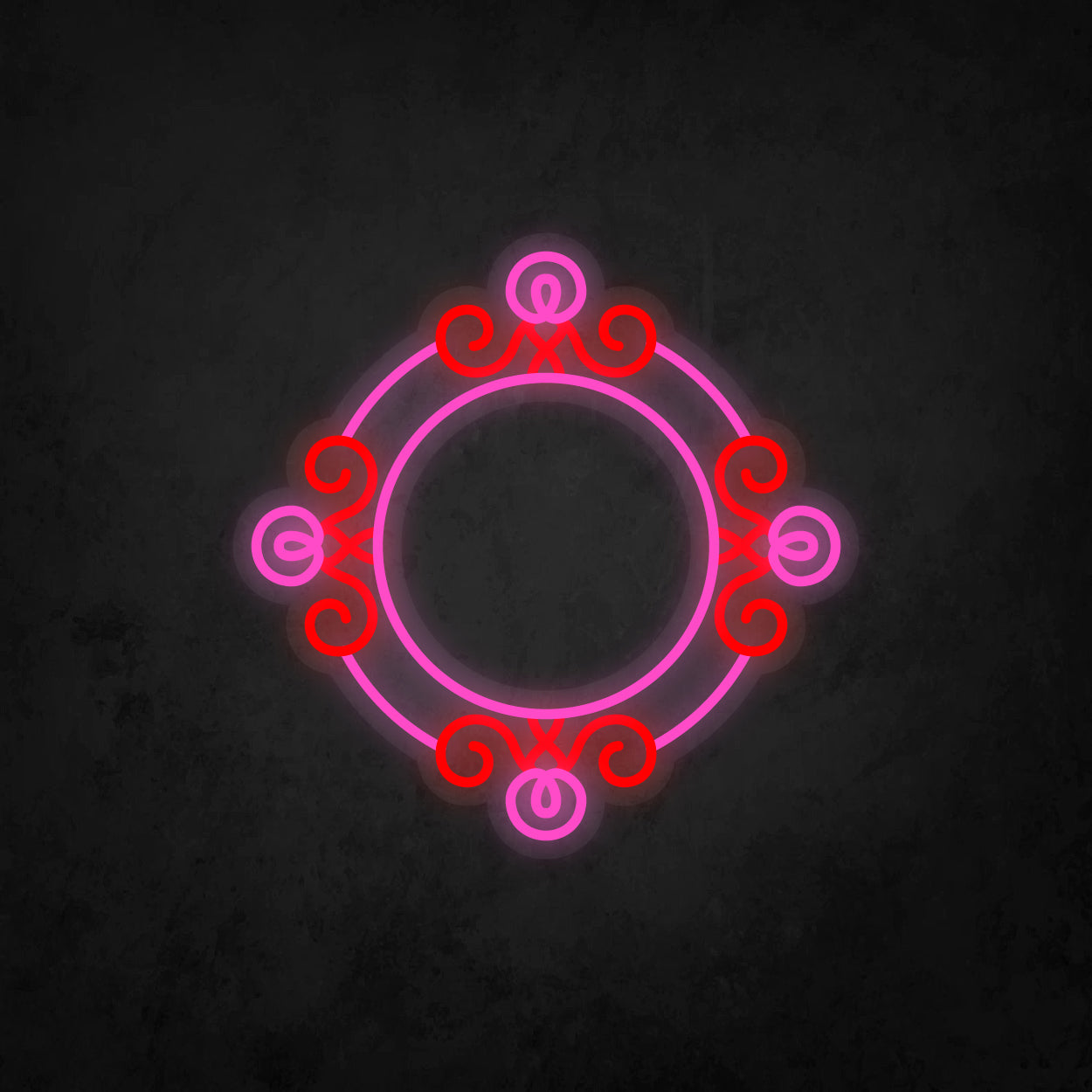 LED Neon Sign - Antique Round Frame 10x10