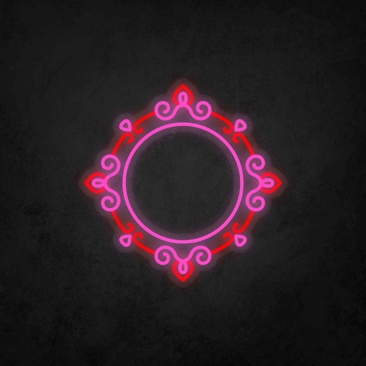LED Neon Sign - Antique Round Frame 12x12