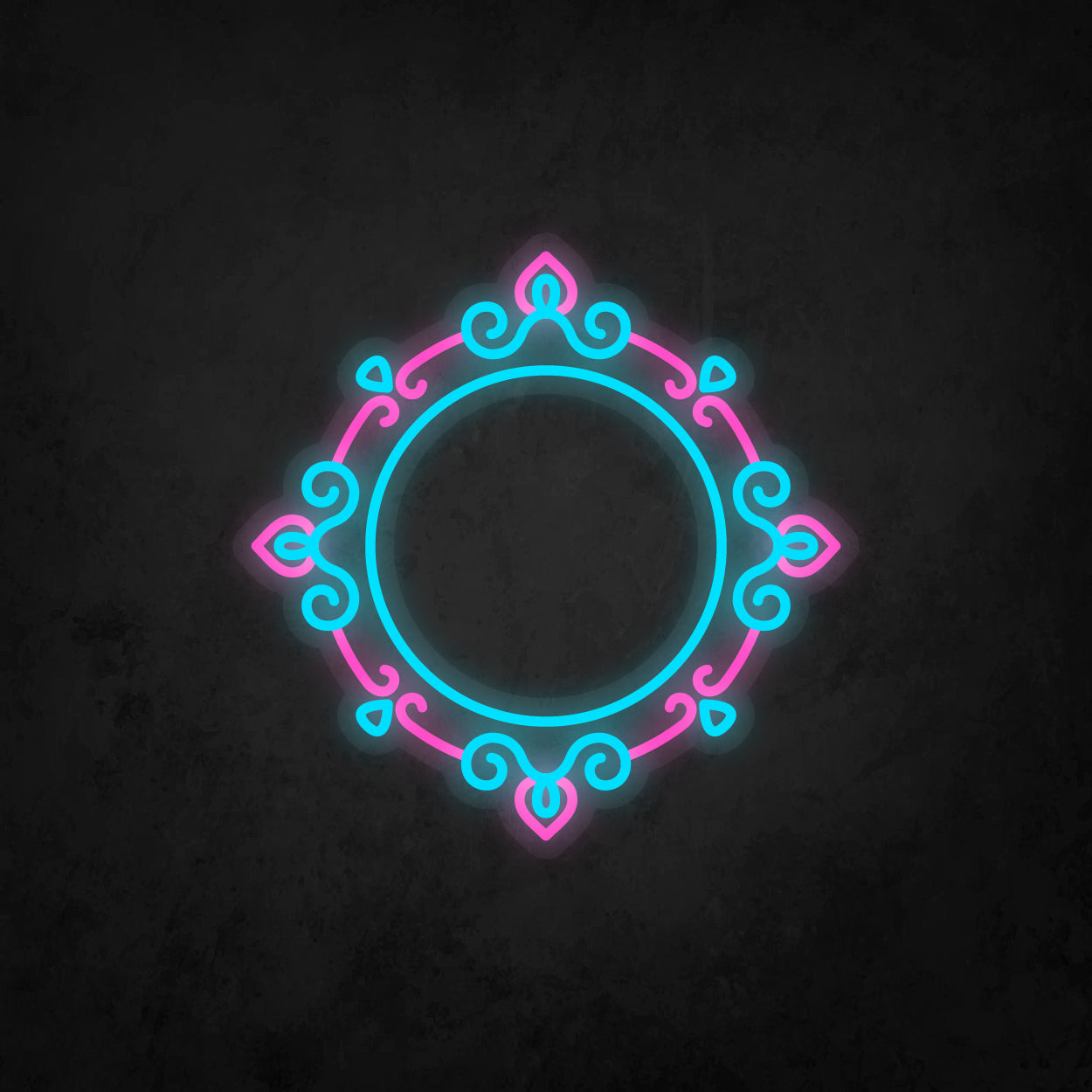 LED Neon Sign - Antique Round Frame 12x12
