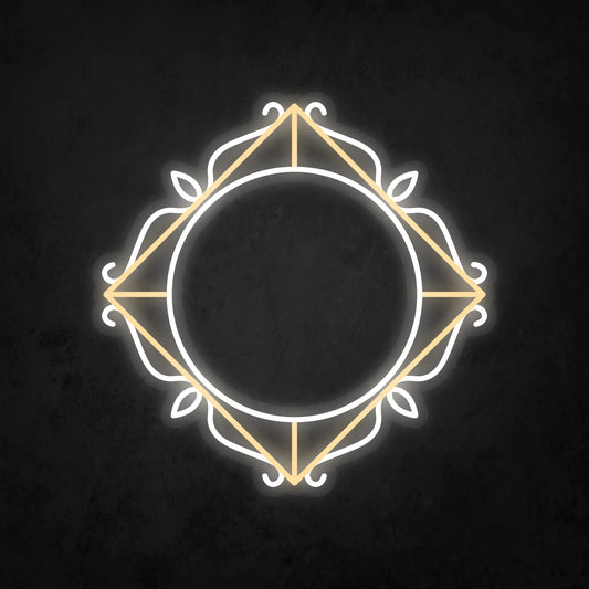 LED Neon Sign - Antique Round Frame 15x15