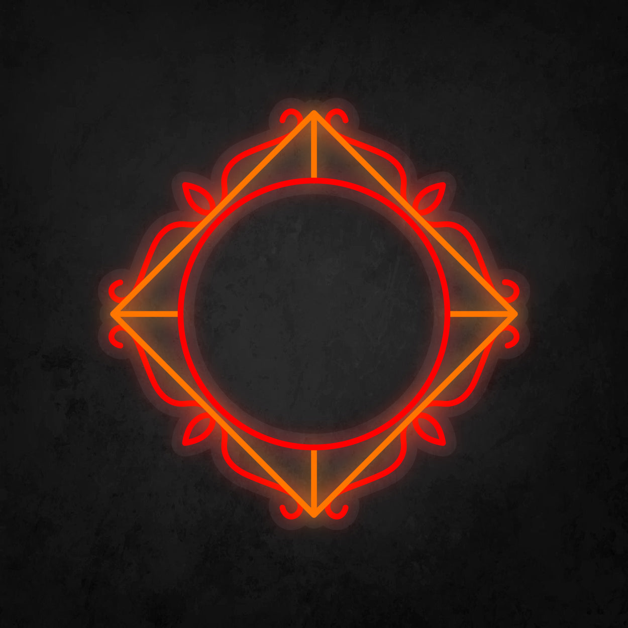 LED Neon Sign - Antique Round Frame 15x15