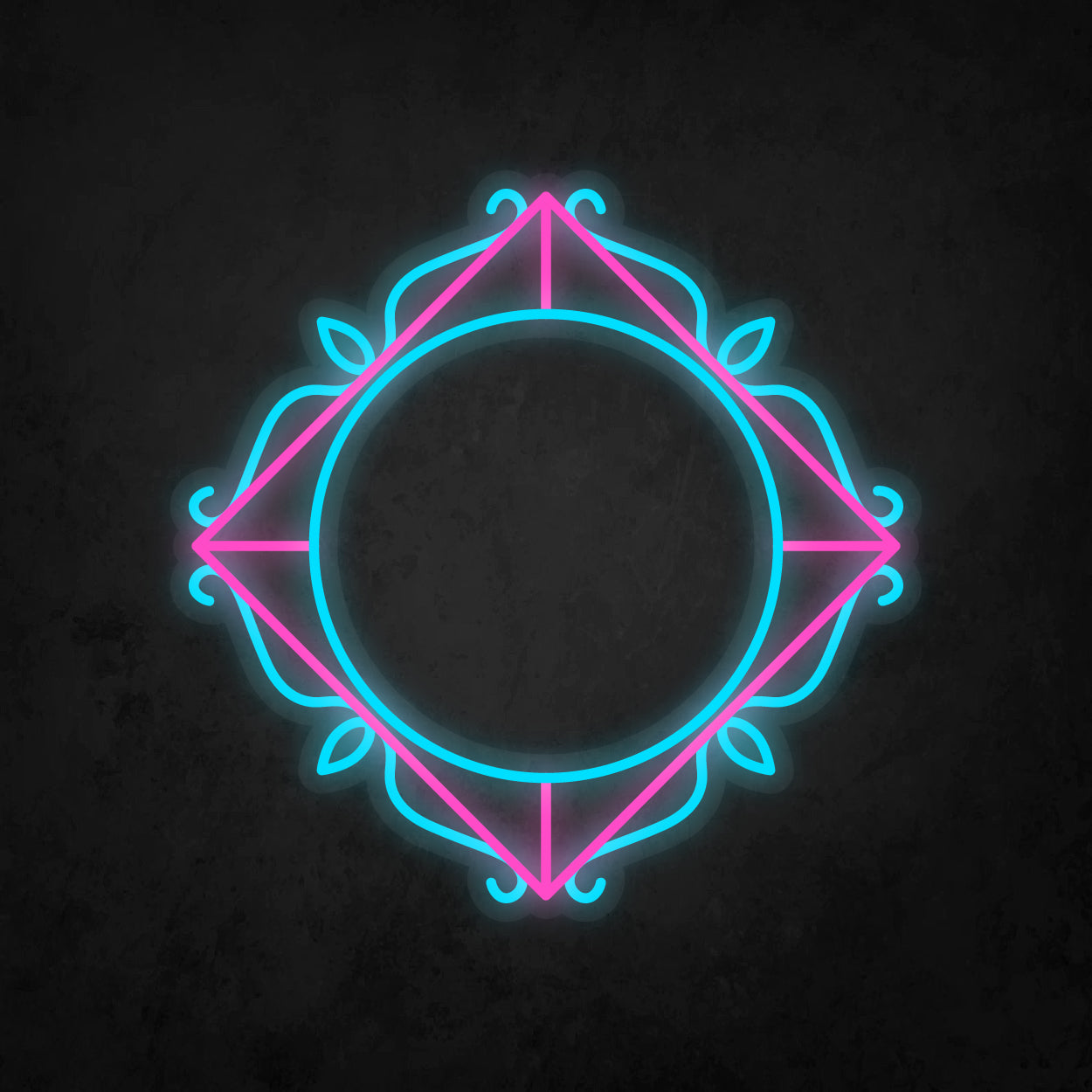 LED Neon Sign - Antique Round Frame 15x15