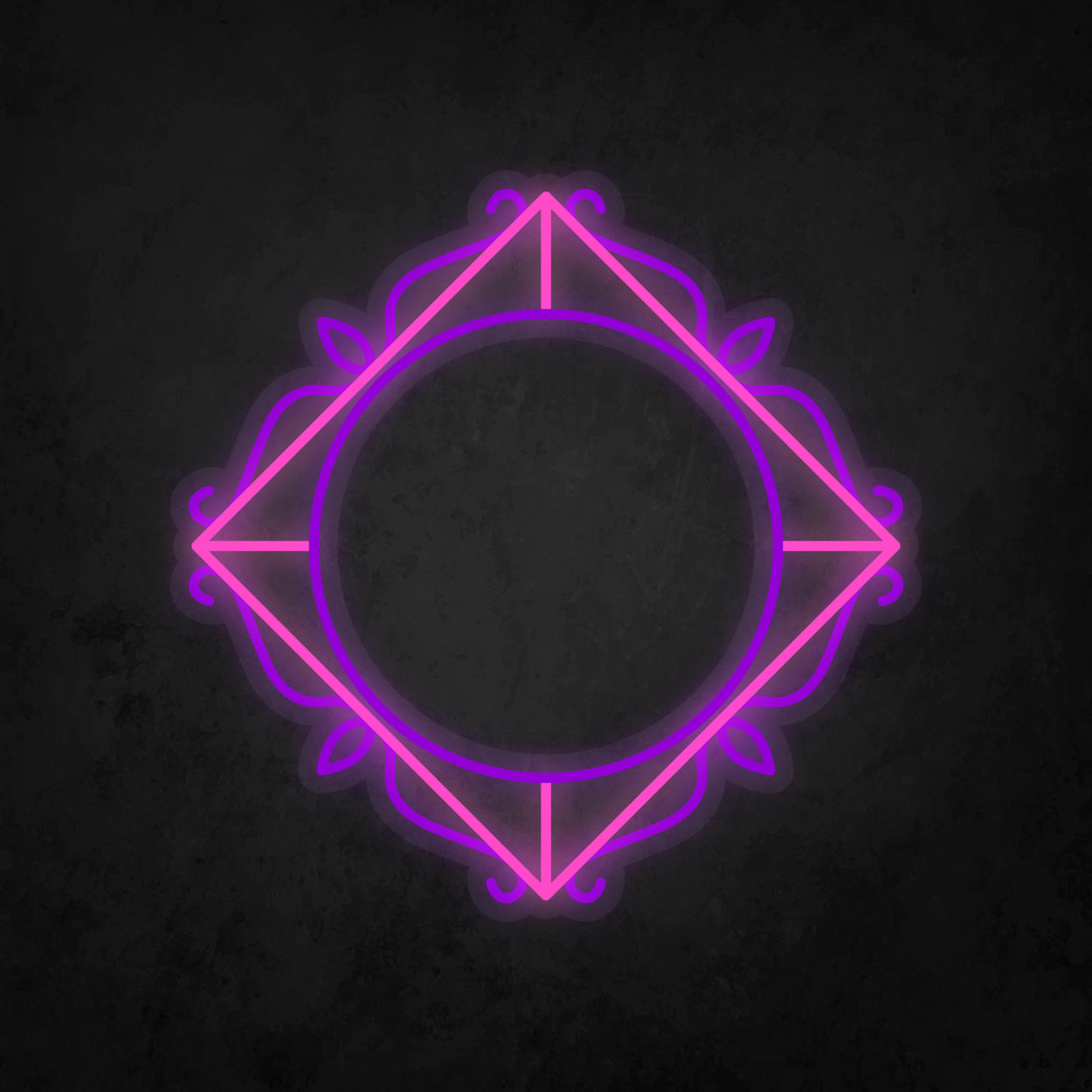 LED Neon Sign - Antique Round Frame 15x15