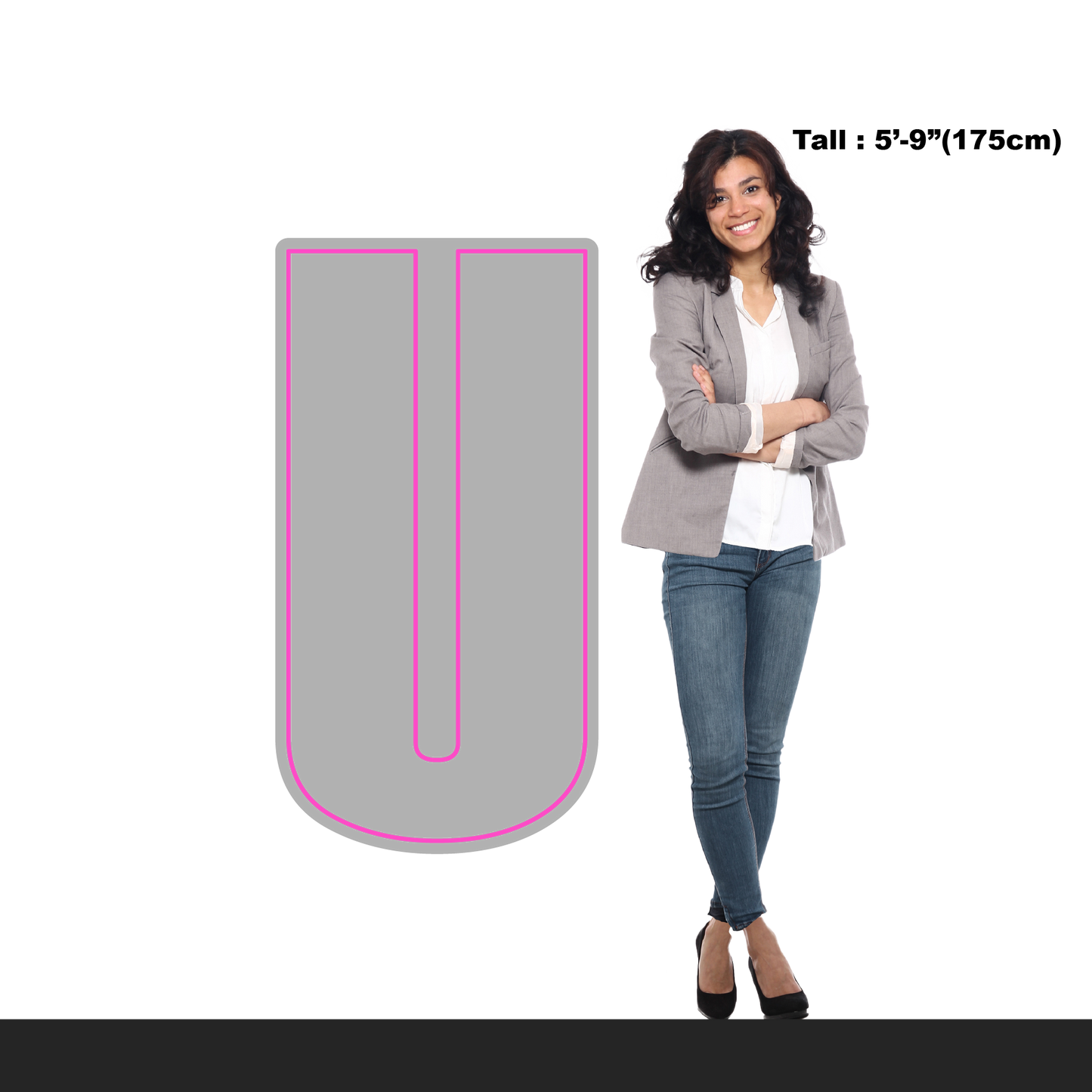 LED Neon Sign - Alphabet - U - XL Size