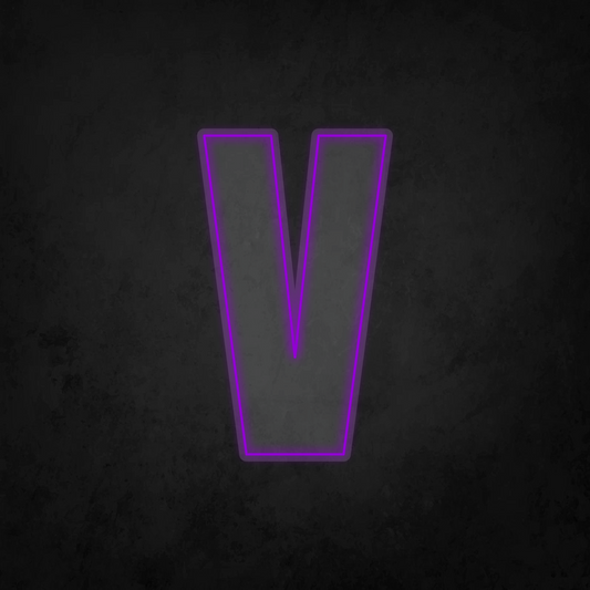 LED Neon Sign - Alphabet - V - XL Size