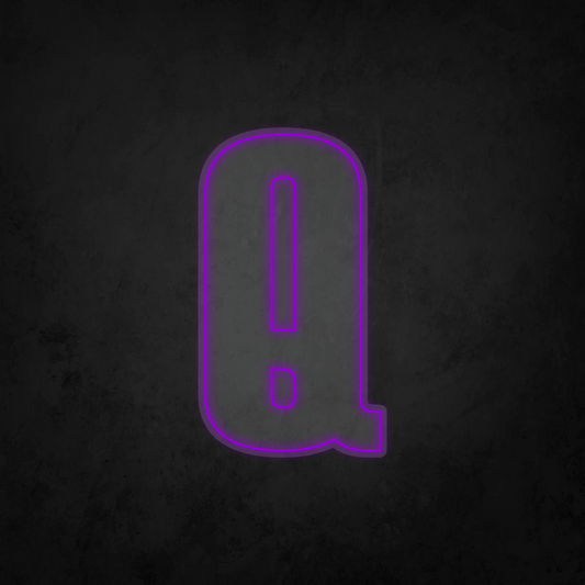 LED Neon Sign - Alphabet - Q - XL Size