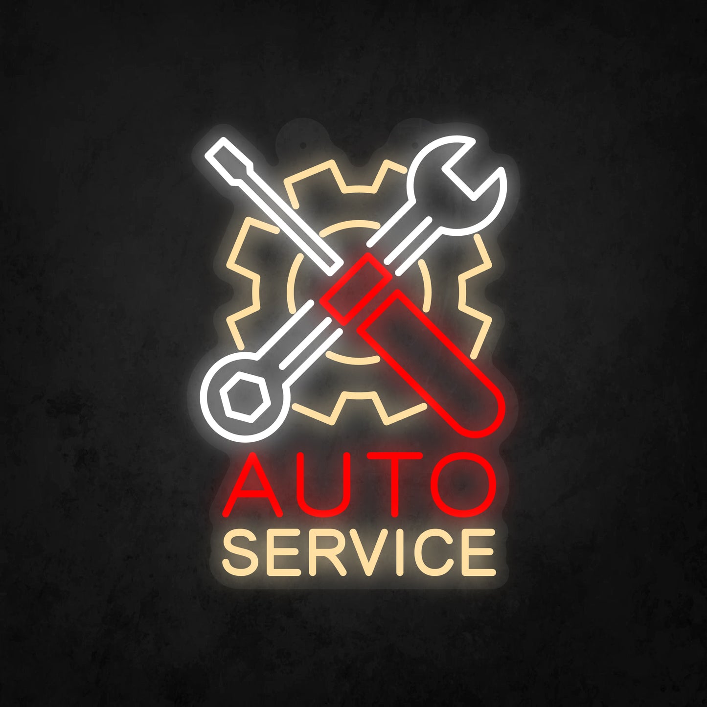LED Neon Sign - Auto Service Sign for Window