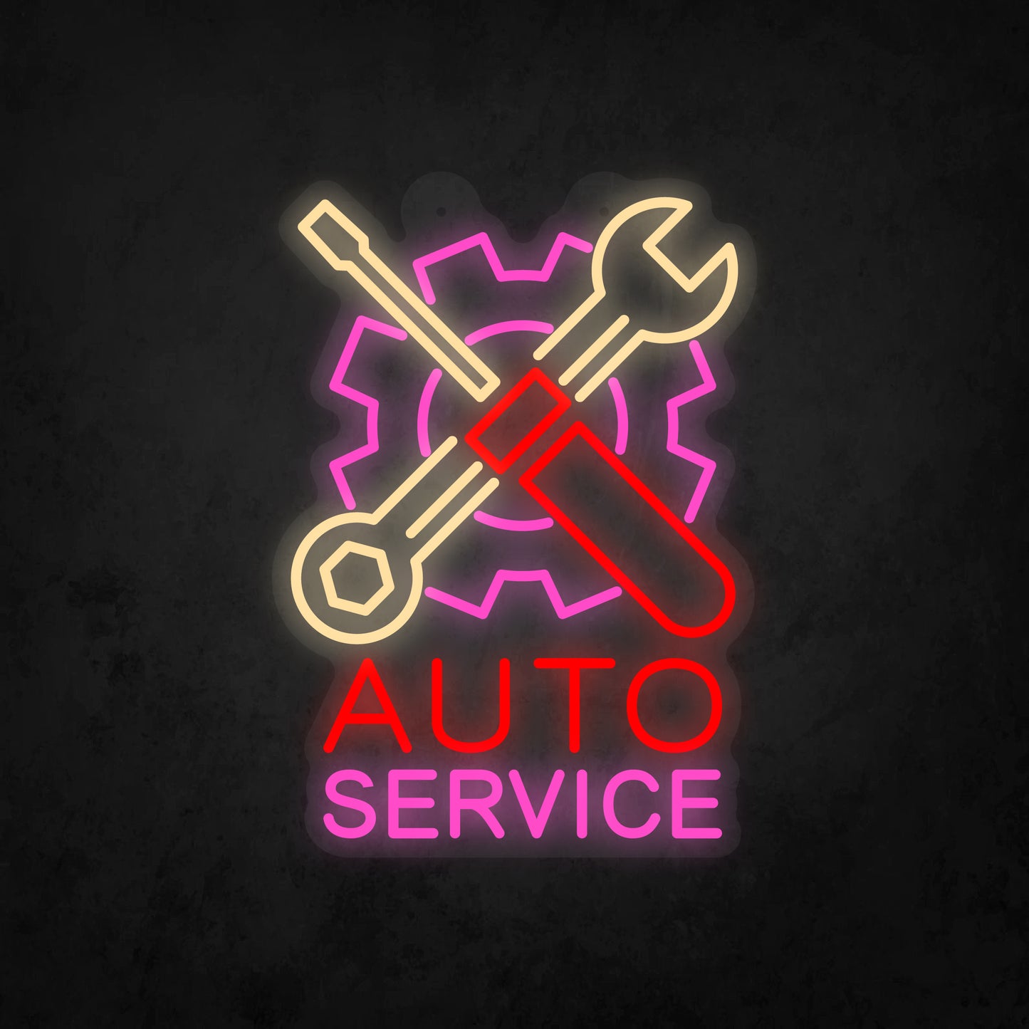 LED Neon Sign - Auto Service Sign for Window