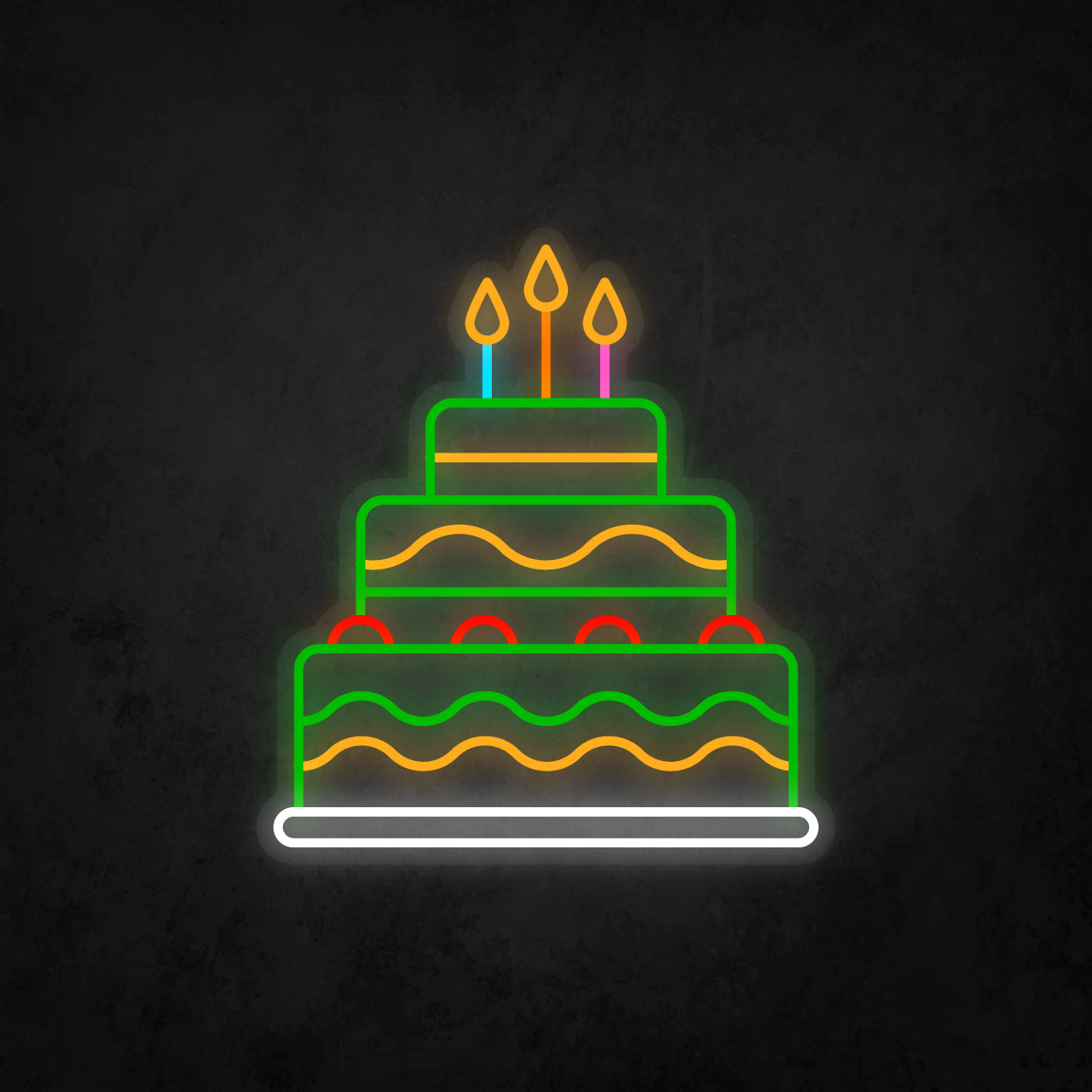 LED Neon Sign - Birthday Cake
