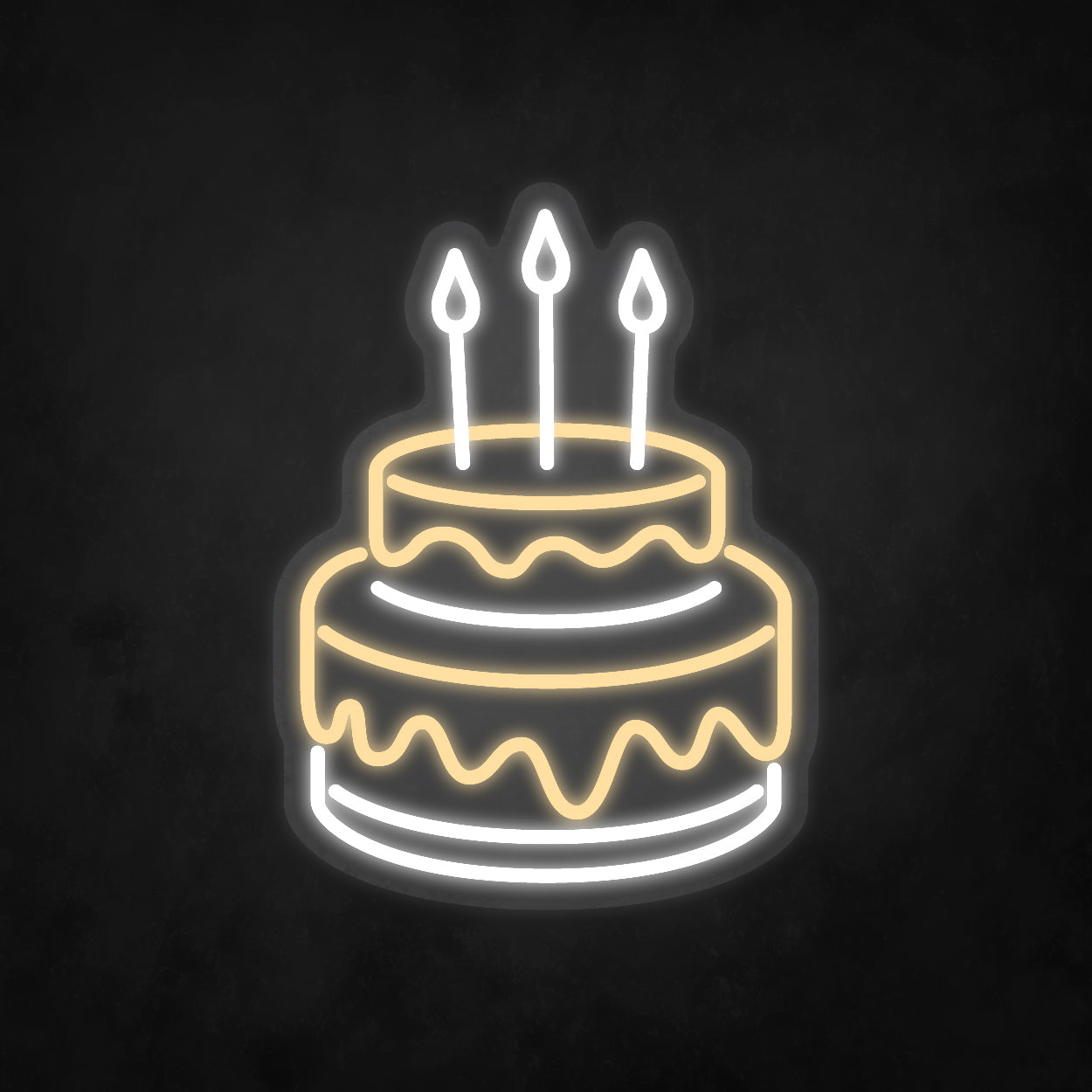 LED Neon Sign - Happy Birthday - Birthday Cake - Medium