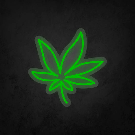 LED Neon Sign - Cannabis Leaf - Small - A