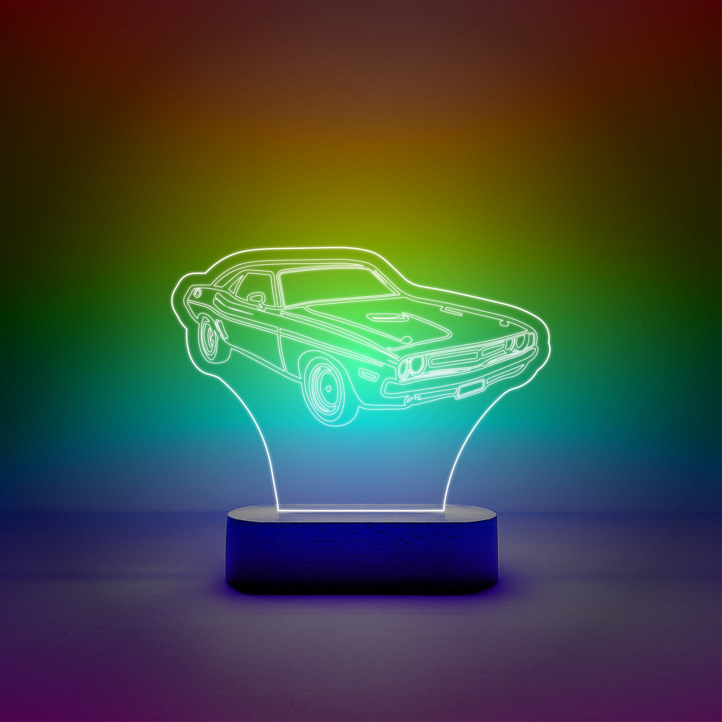 Edge-lit Sign Wooden Lamp Base - Car
