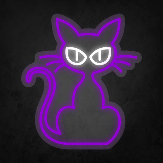 LED Neon Sign - Cat Staring