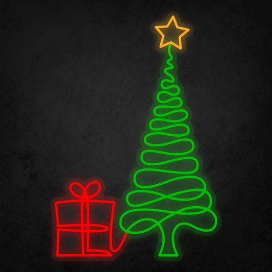 LED Neon Sign - Christmas Tree & Gift