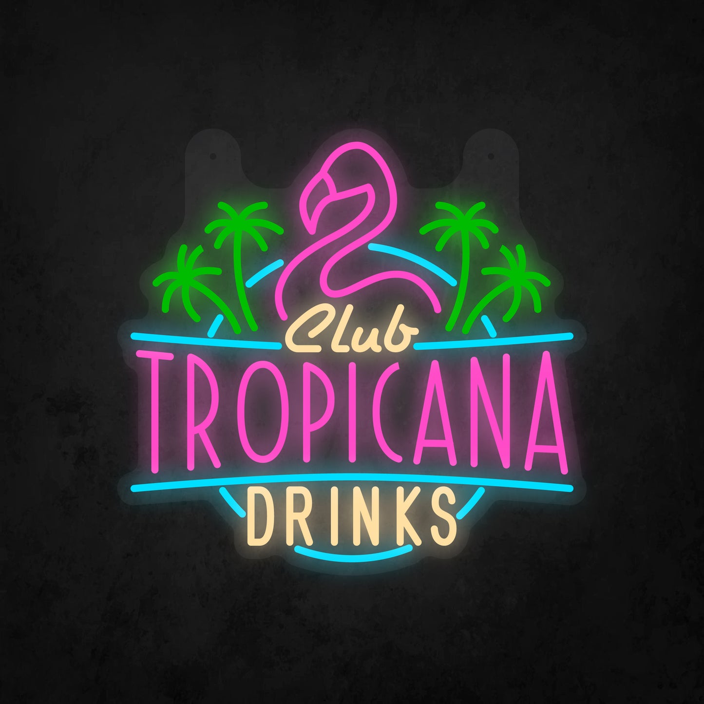 LED Neon Sign - Club Tropicana Drinks Sign for Window