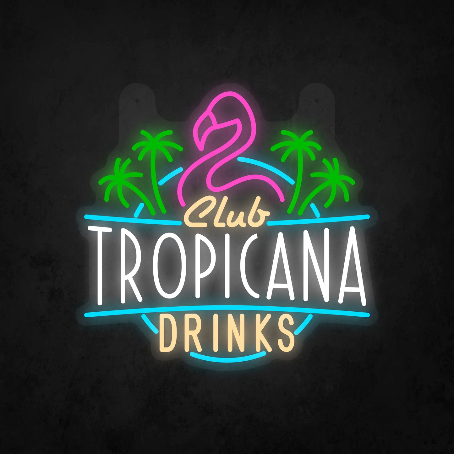 LED Neon Sign - Club Tropicana Drinks Sign for Window