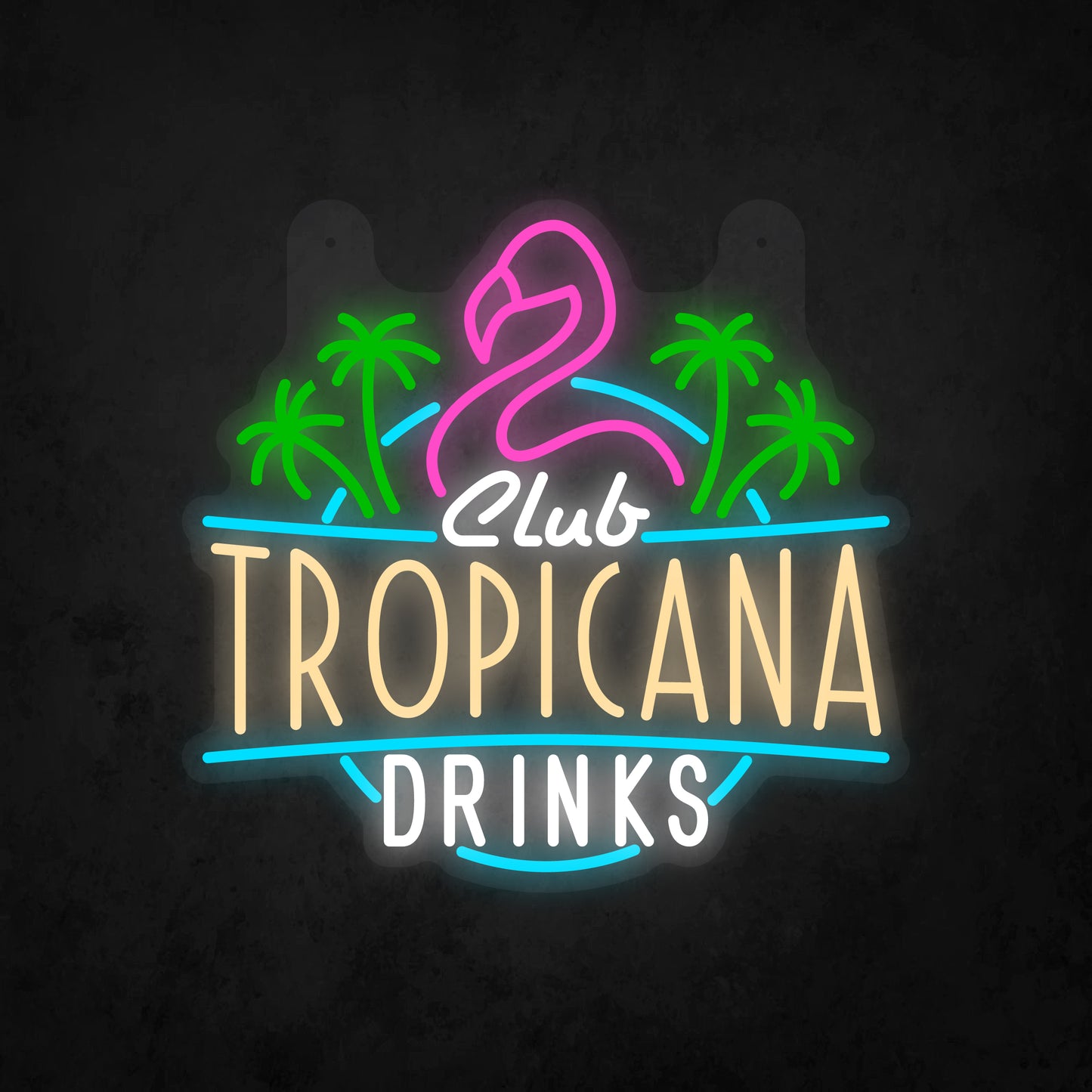 LED Neon Sign - Club Tropicana Drinks Sign for Window