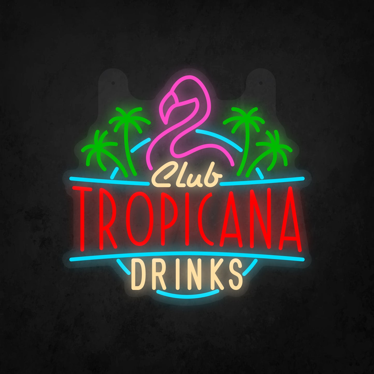 LED Neon Sign - Club Tropicana Drinks Sign for Window