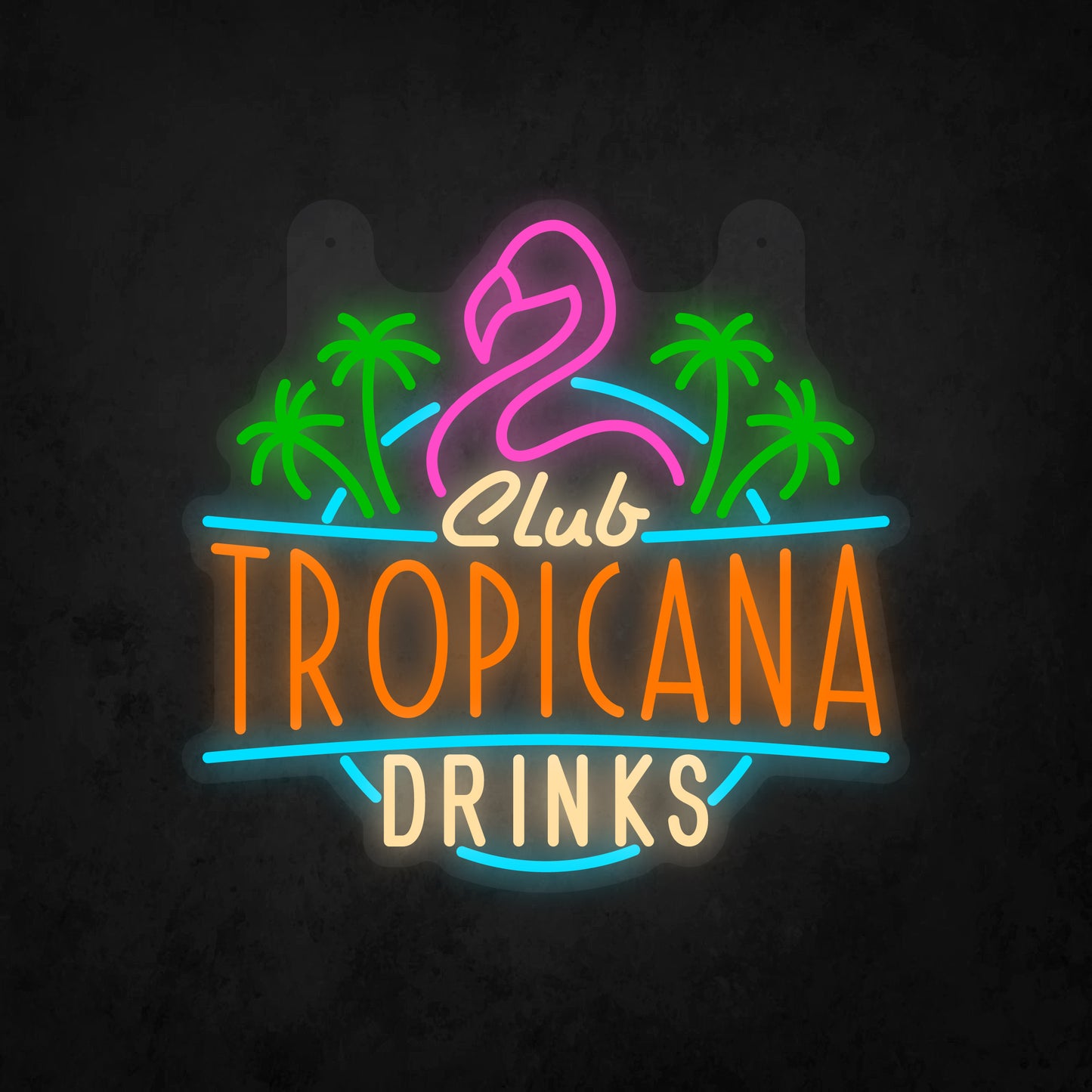 LED Neon Sign - Club Tropicana Drinks Sign for Window