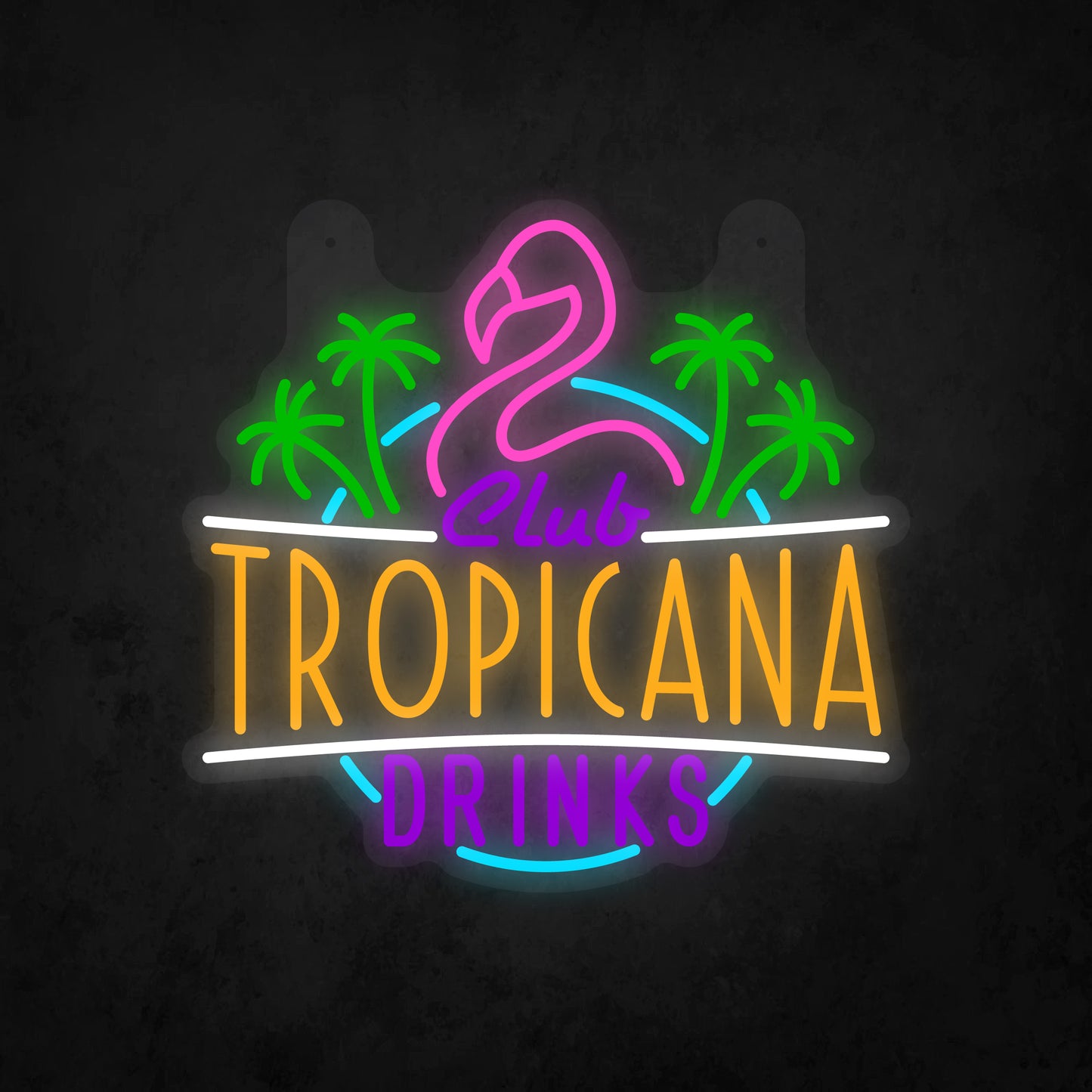 LED Neon Sign - Club Tropicana Drinks Sign for Window