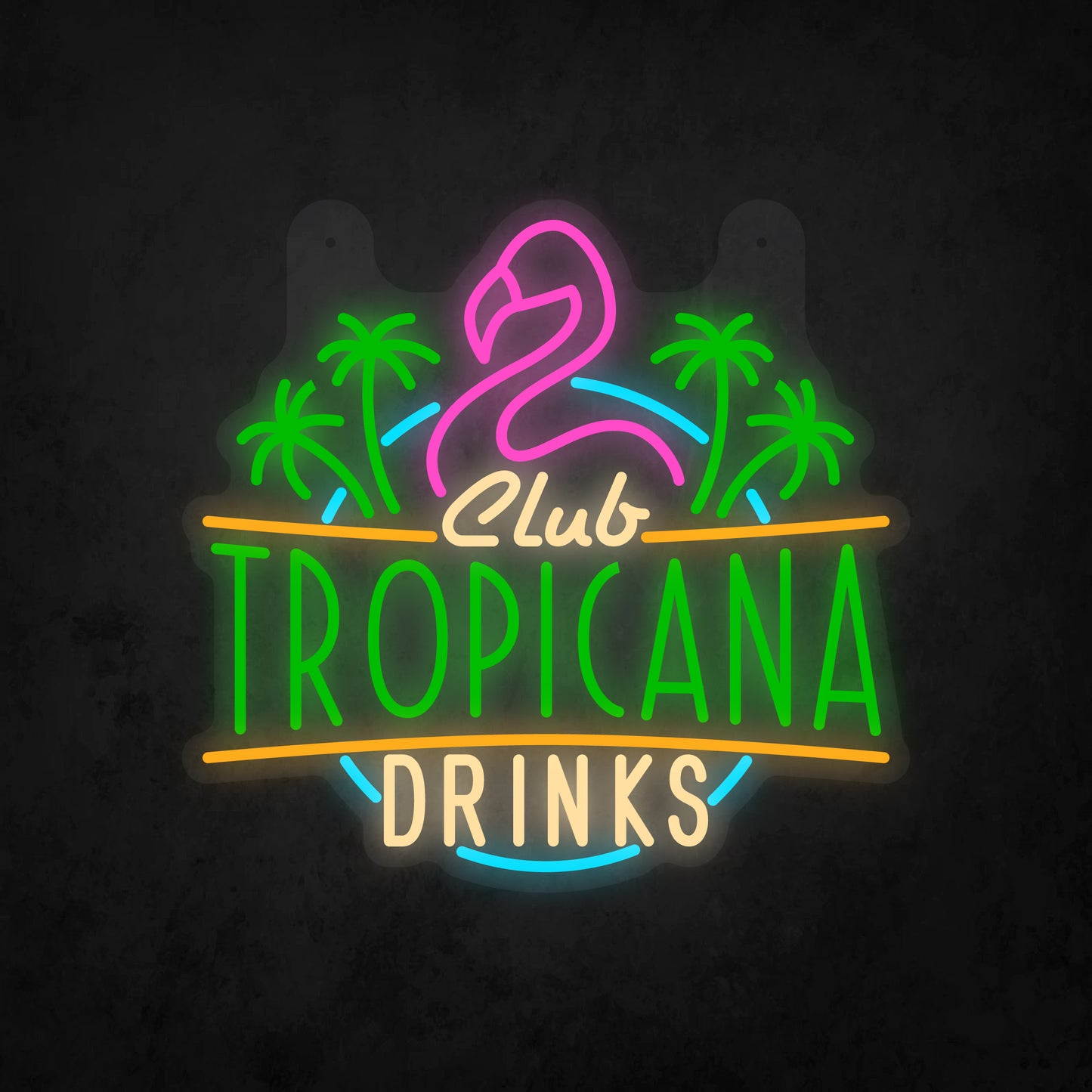 LED Neon Sign - Club Tropicana Drinks Sign for Window