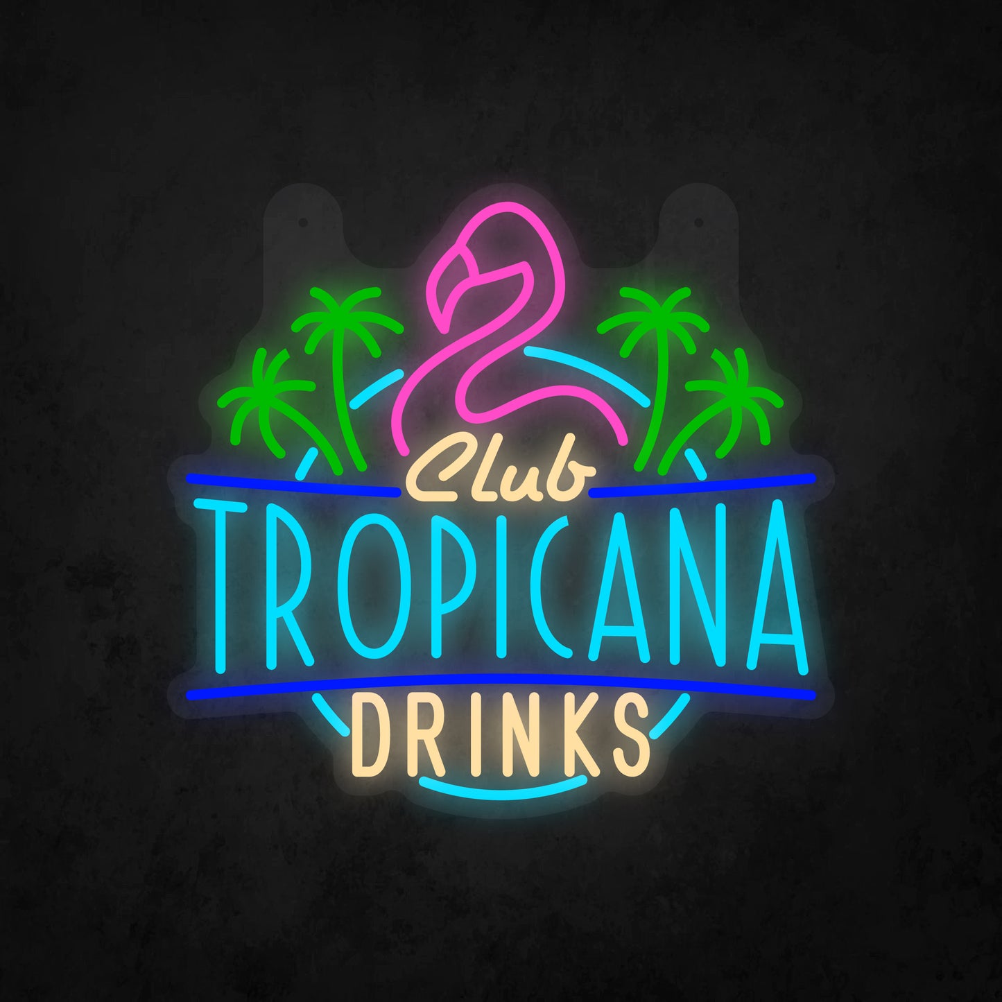LED Neon Sign - Club Tropicana Drinks Sign for Window