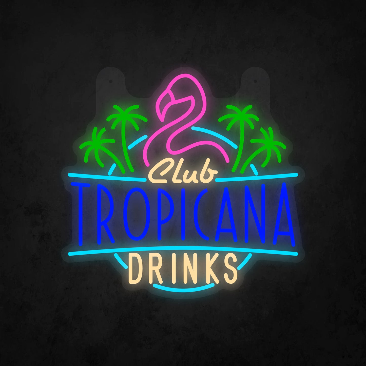 LED Neon Sign - Club Tropicana Drinks Sign for Window