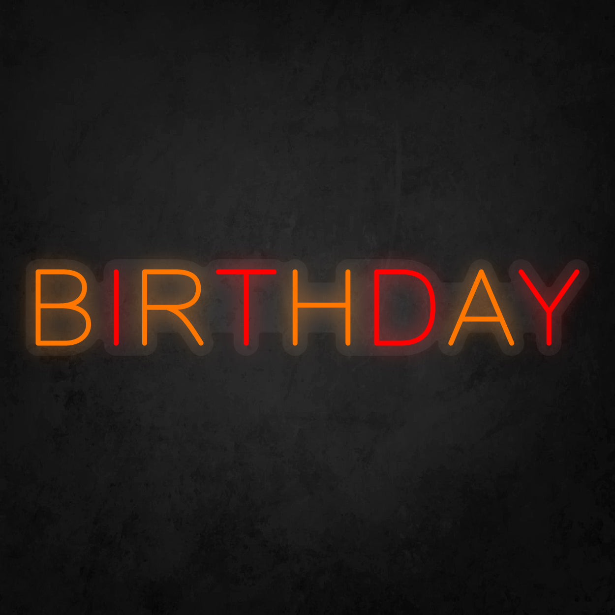 LED Neon Sign - Colorful Birthday - Medium
