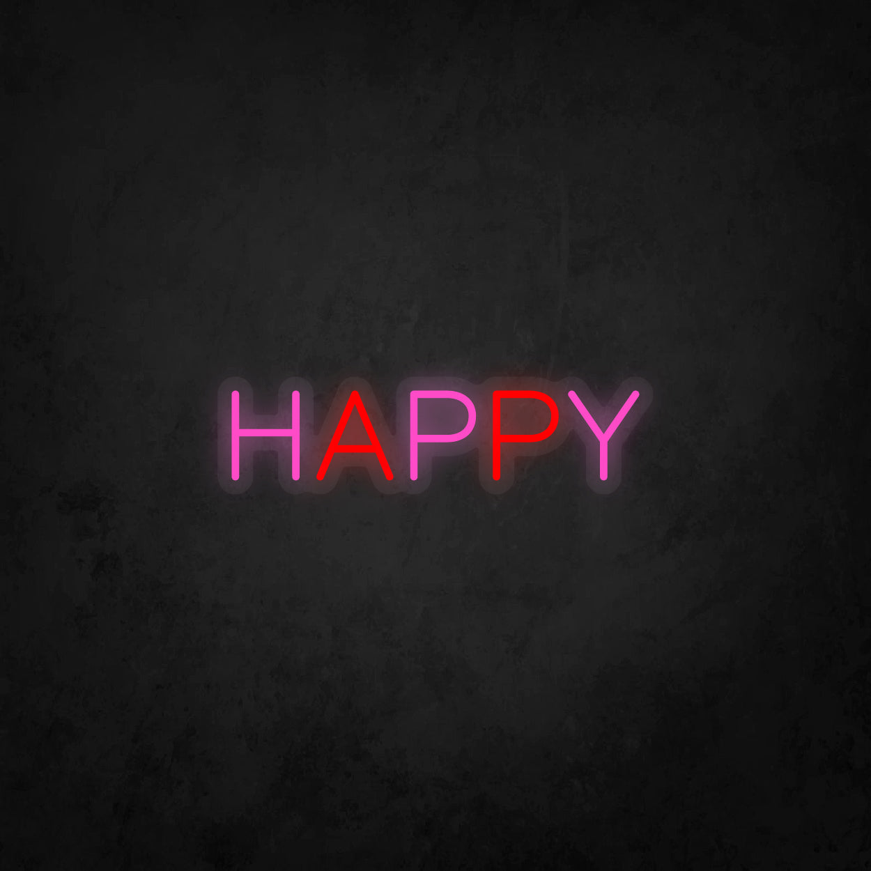LED Neon Sign - Colorful Happy - Small