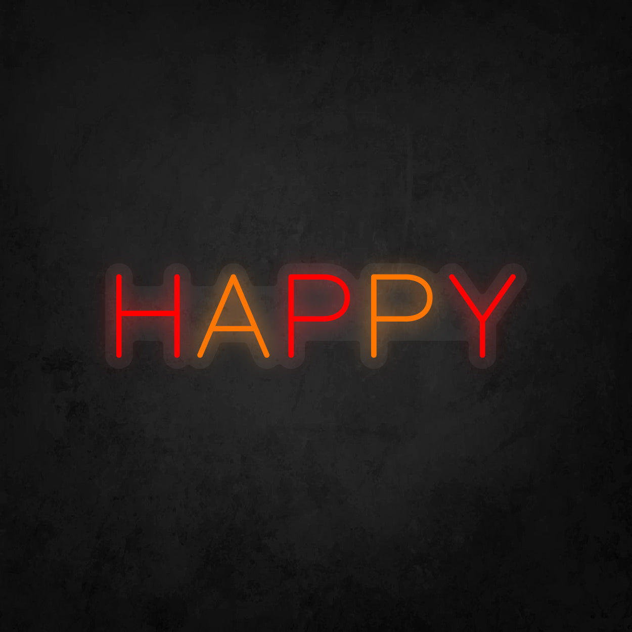 LED Neon Sign - Colorful Happy - Medium