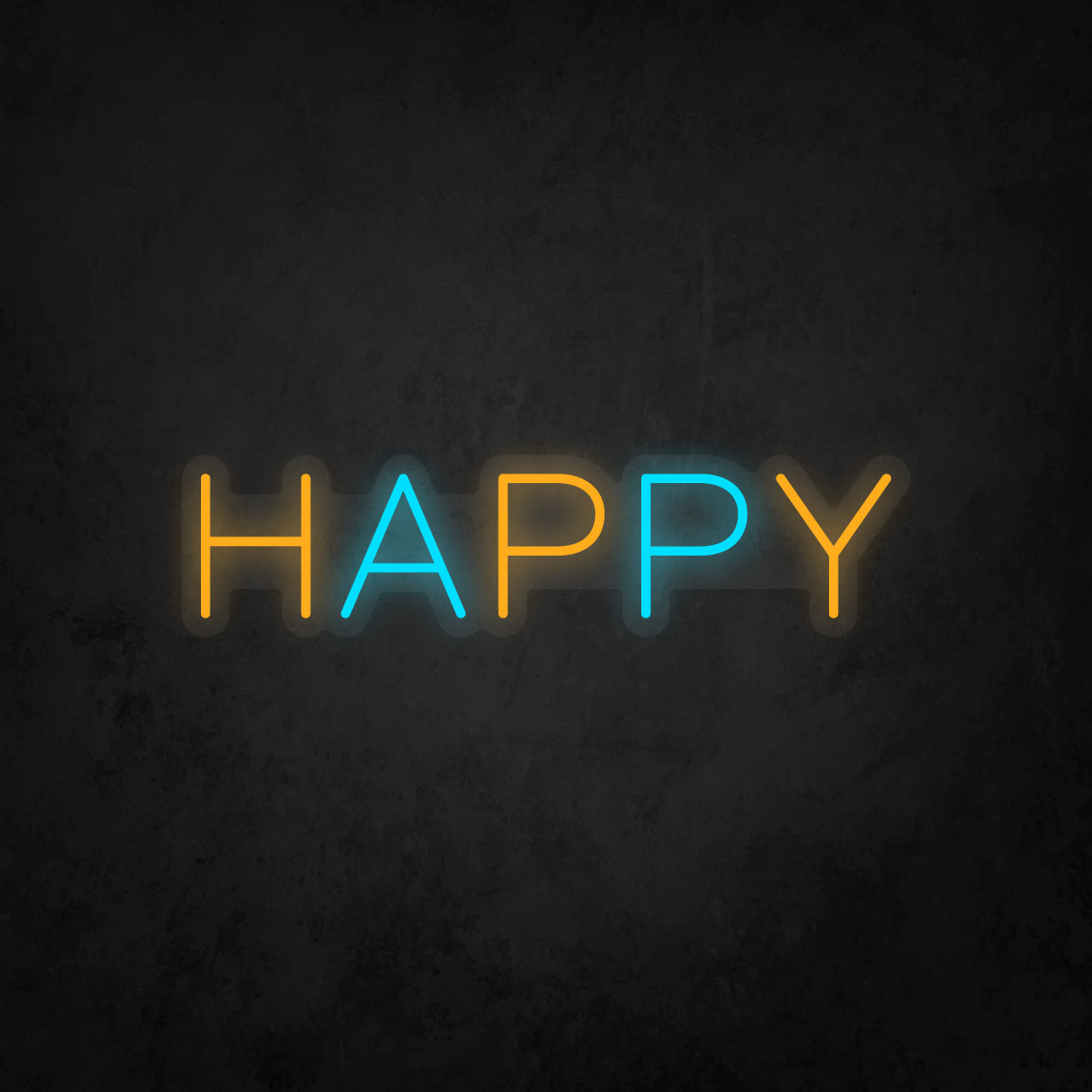 LED Neon Sign - Colorful Happy - Medium