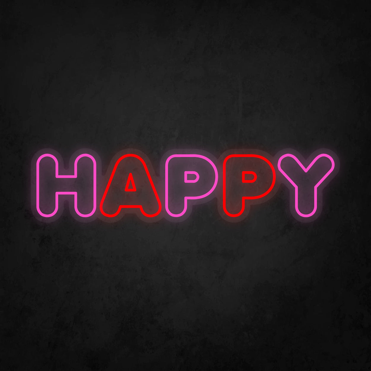 LED Neon Sign - Colorful Happy 2 Line
