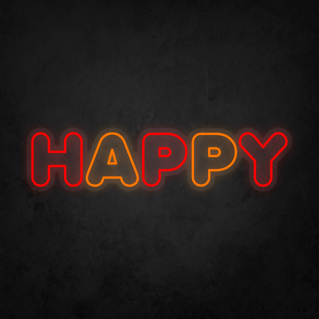 LED Neon Sign - Colorful Happy 2 Line