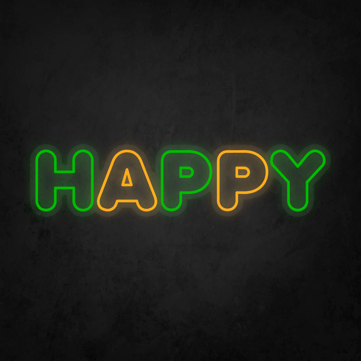 LED Neon Sign - Colorful Happy 2 Line