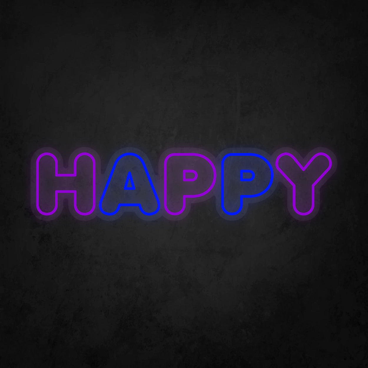 LED Neon Sign - Colorful Happy 2 Line