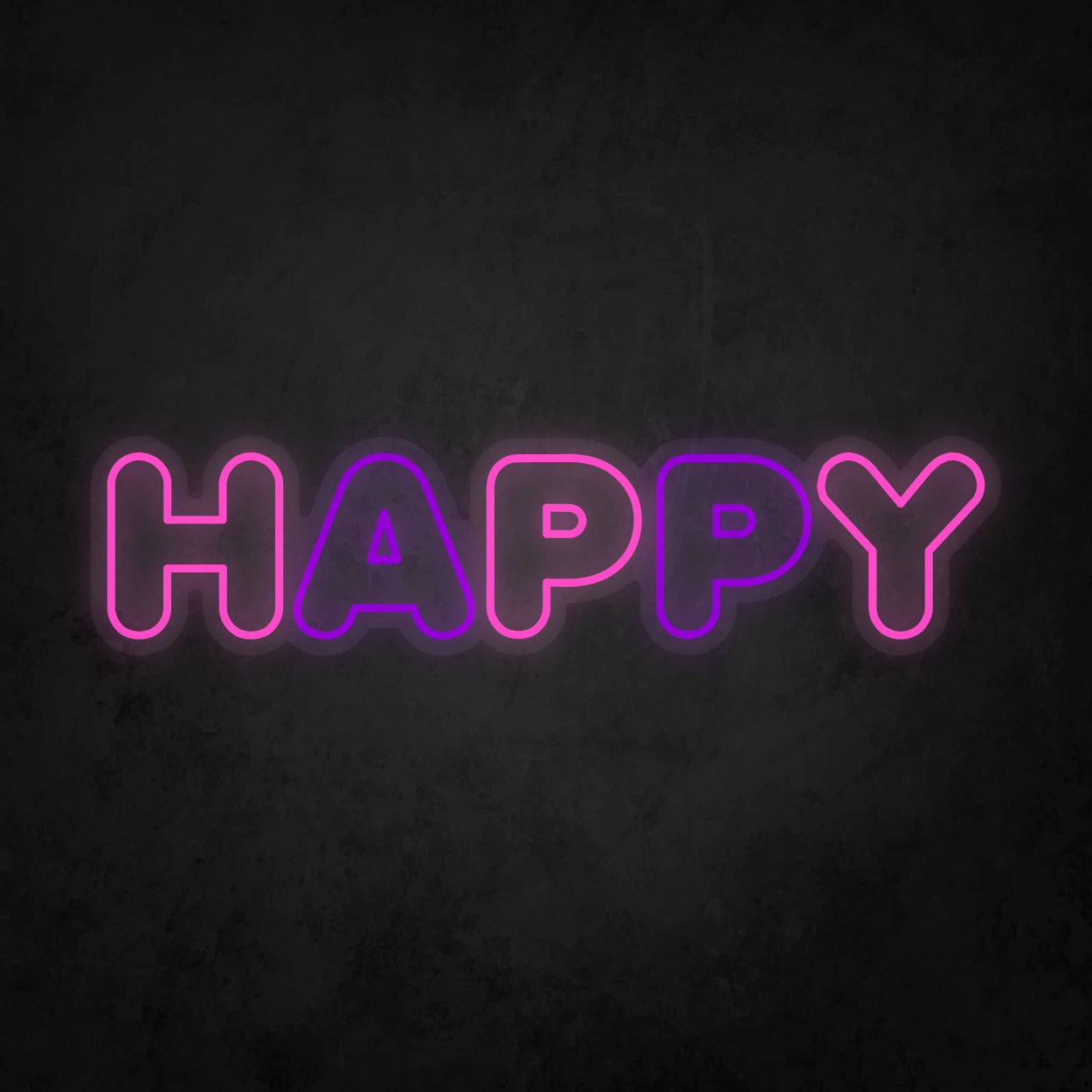 LED Neon Sign - Colorful Happy 2 Line