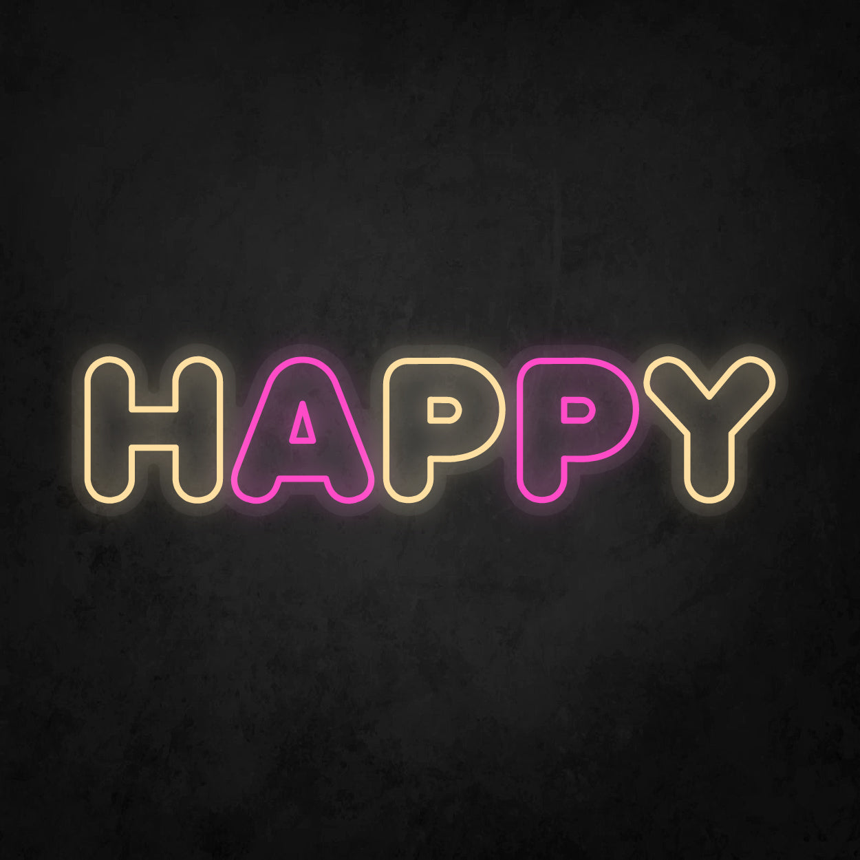 LED Neon Sign - Colorful Happy 2 Line