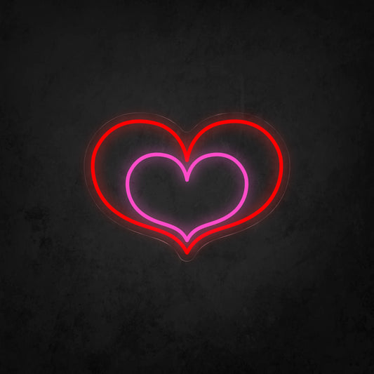 LED Neon Sign - Double Heart